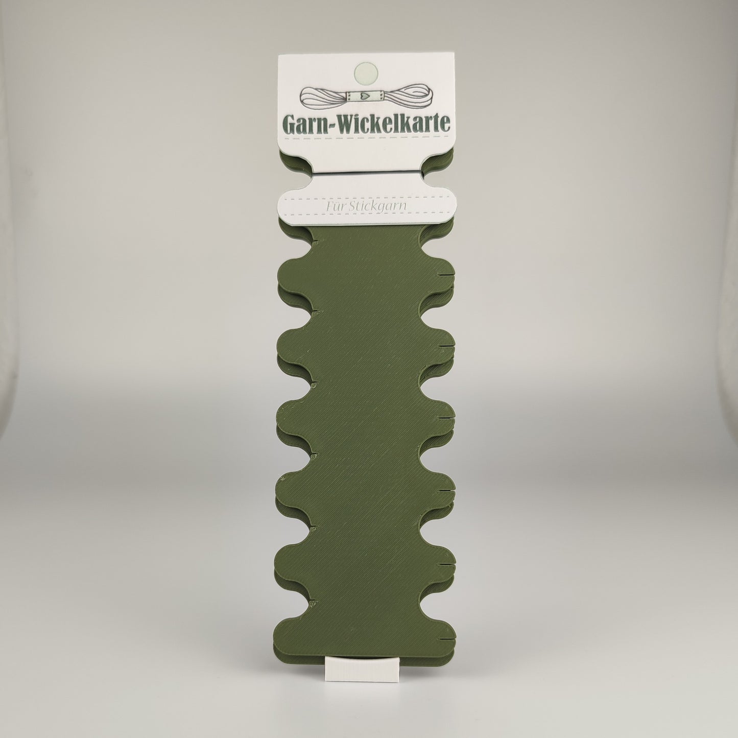 Garnwickelkarte 3er Set in der Farbe Olive Grün.