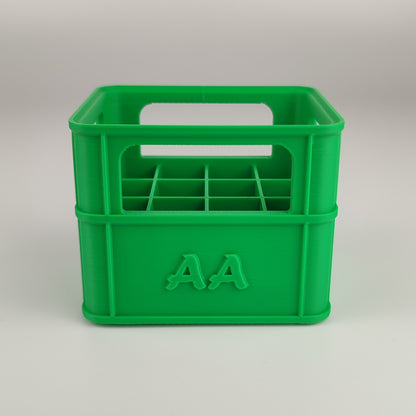 Batteriekiste für AA-Batterien in der Farbe Grün.