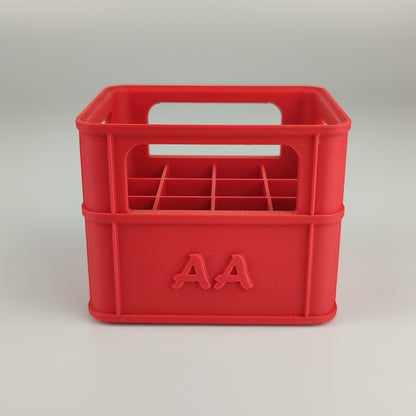 Batteriekiste für AA-Batterien in der Farbe Rot.