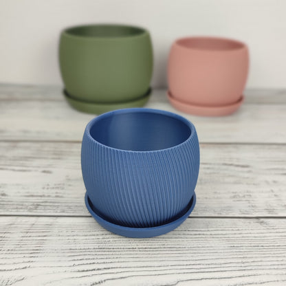 Blumentopf, Größe S, in der Farbe Navy Blau.