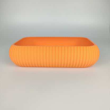 Große Dekoschale in der Farbe Mandarine.