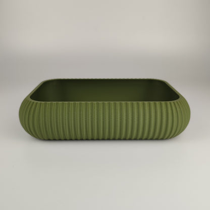 Große Dekoschale in der Farbe Olive Grün.